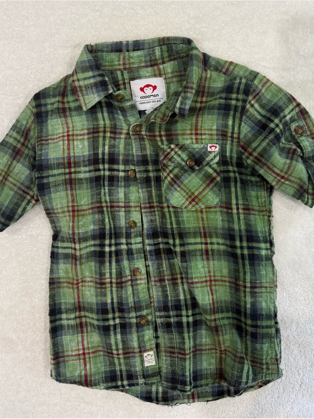 Appaman Green Plaid Button-Down Shirt